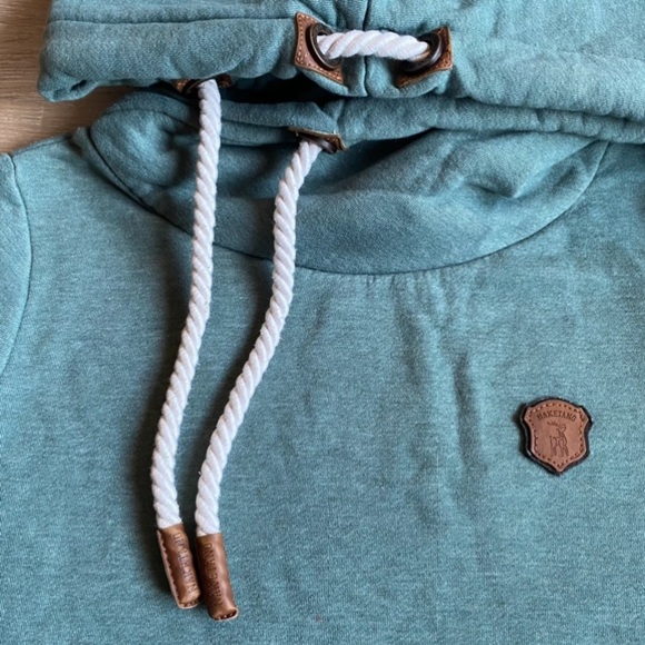 Naketano hoodie pullover cowl neck owl detail leather patches medium - Picture 7 of 14